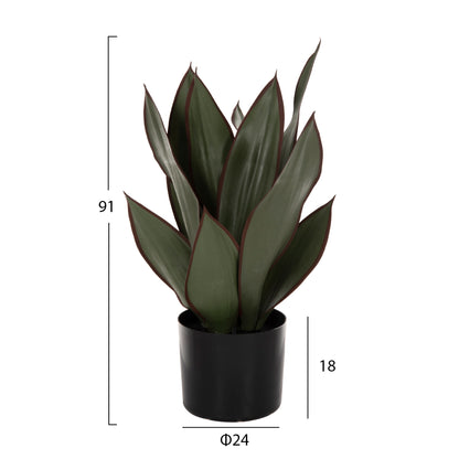 Decorative Synthetic Plant In Pot Hm7996 Broadleaf Sansevieria Φ14x12-51Υεκ.