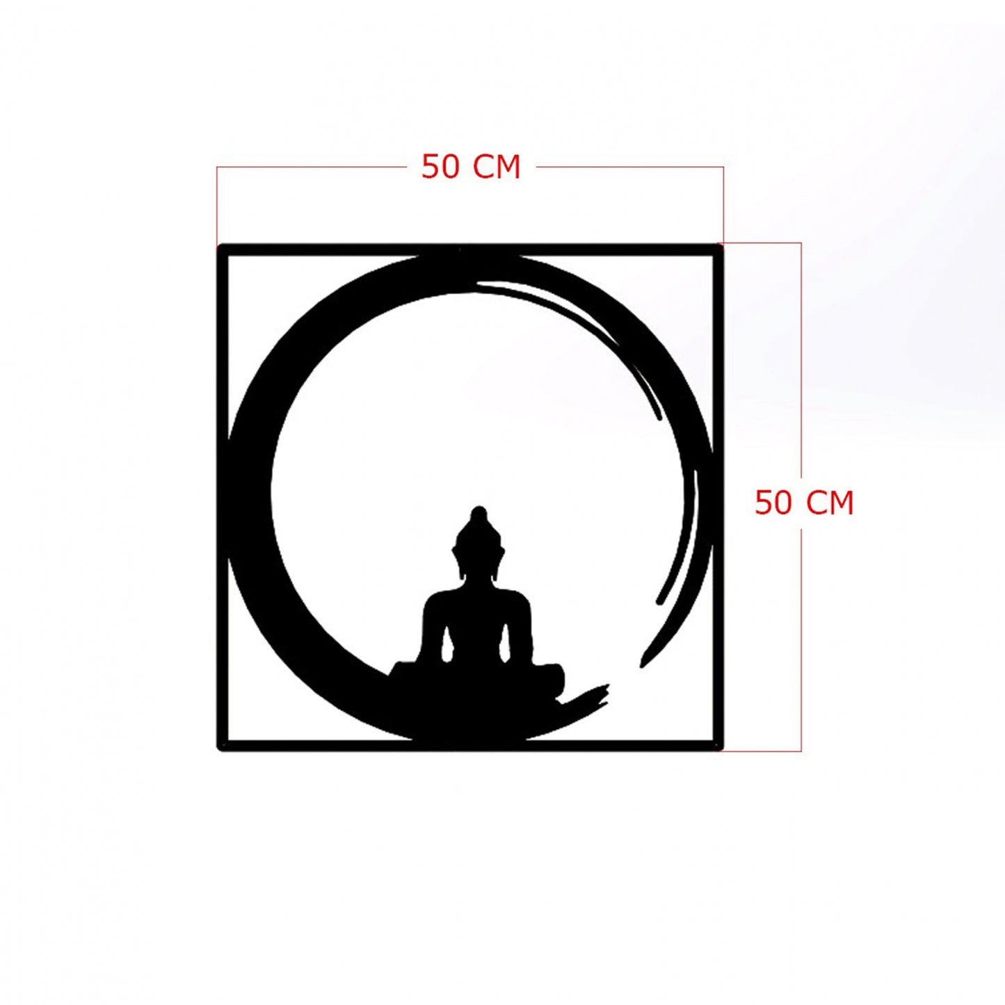 Wall Decoration 100% Metallic Black Buddha Figure 50x50 Hm7210