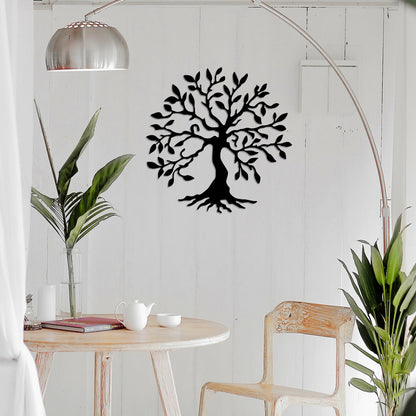 100% Metallic Wall Decoration With Black Tree Hm7208 60x60 Cm.