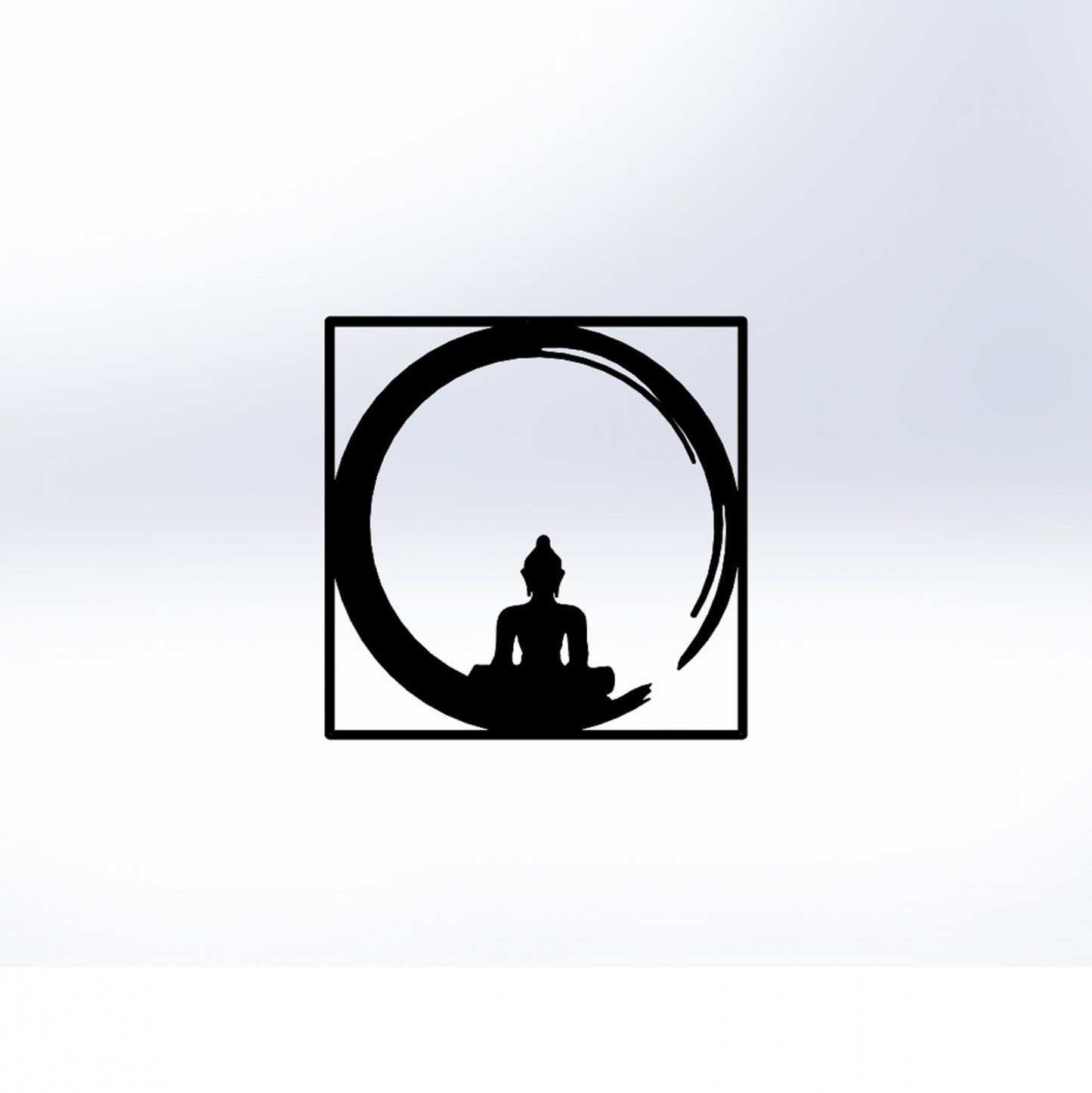 Wall Decoration 100% Metallic Black Buddha Figure 50x50 Hm7210