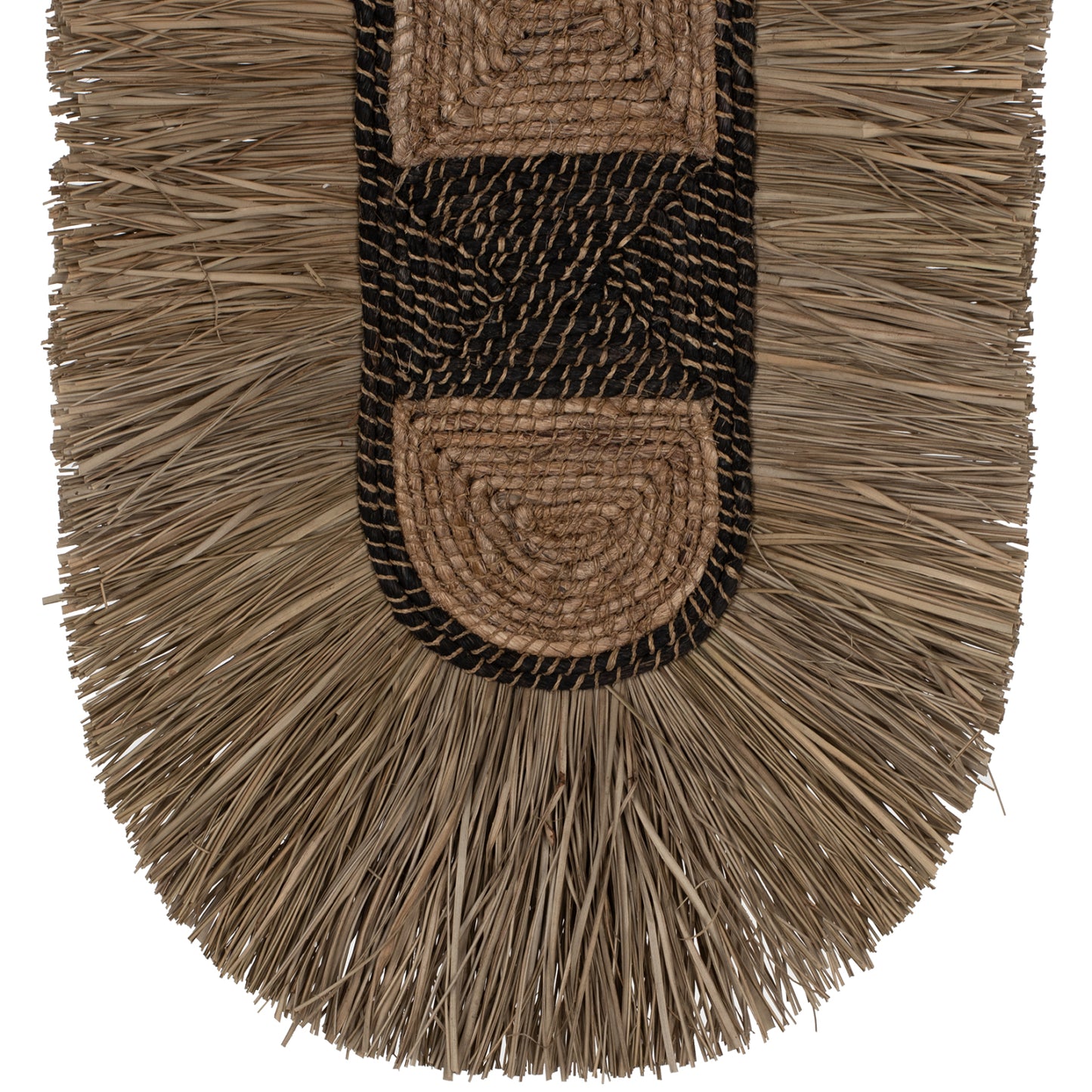 Wall Decor Made Of Grass And Abaca Fibers In Natural And Black 46x8x68hcm.hm7793