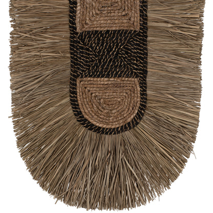 Wall Decor Made Of Grass And Abaca Fibers In Natural And Black 46x8x68hcm.hm7793