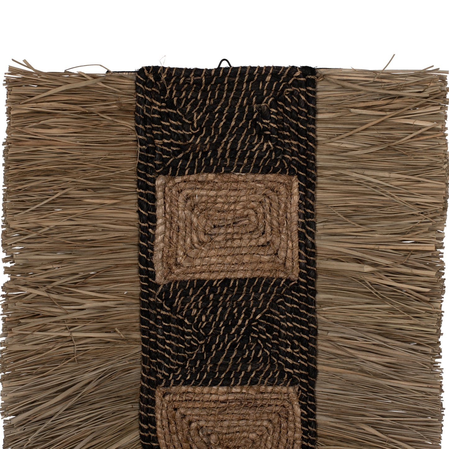 Wall Decor Made Of Grass And Abaca Fibers In Natural And Black 46x8x68hcm.hm7793