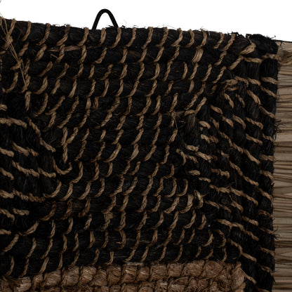 Wall Decor Made Of Grass And Abaca Fibers In Natural And Black 46x8x68hcm.hm7793