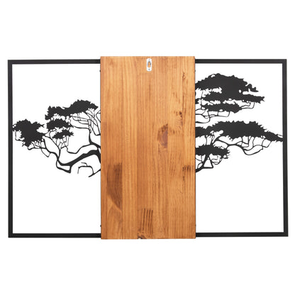 Wall Decoration Tree In Black Frame ΗΜ4650-metal-wood 90x3(thickness)x58hcm.
