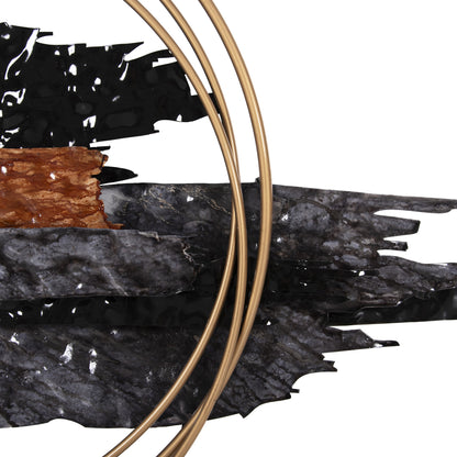 Wall Decor Hm4196 Metal In Black-anthracite-gold 144x63,5hcm.