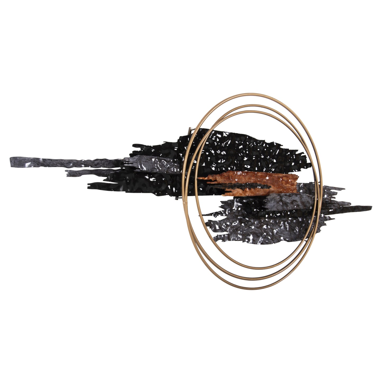 Wall Decor Hm4196 Metal In Black-anthracite-gold 144x63,5hcm.