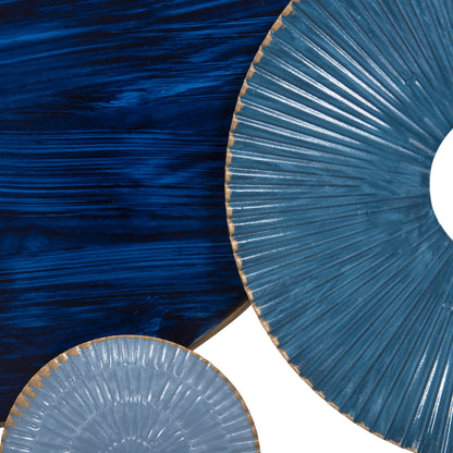 Wall Decor Hm4207 Metal In Blue Colors 87x54 εκ.
