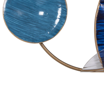 Wall Decor Hm4207 Metal In Blue Colors 87x54 εκ.