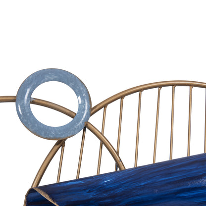 Wall Decor Hm4207 Metal In Blue Colors 87x54 εκ.