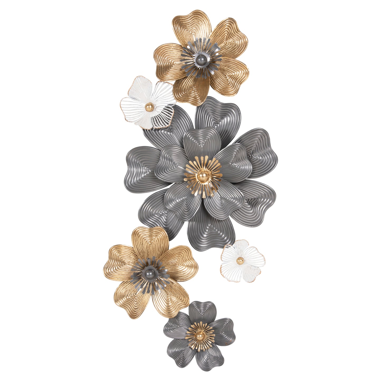 Wall Decor Hm4214 Metal In White-grey-gold 51x7,5x120cm.