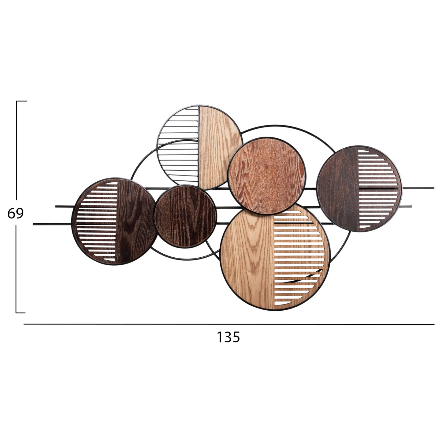 Wall Decor Hm4216 Metal In Earth Subtle Colors 135x69 Cm.