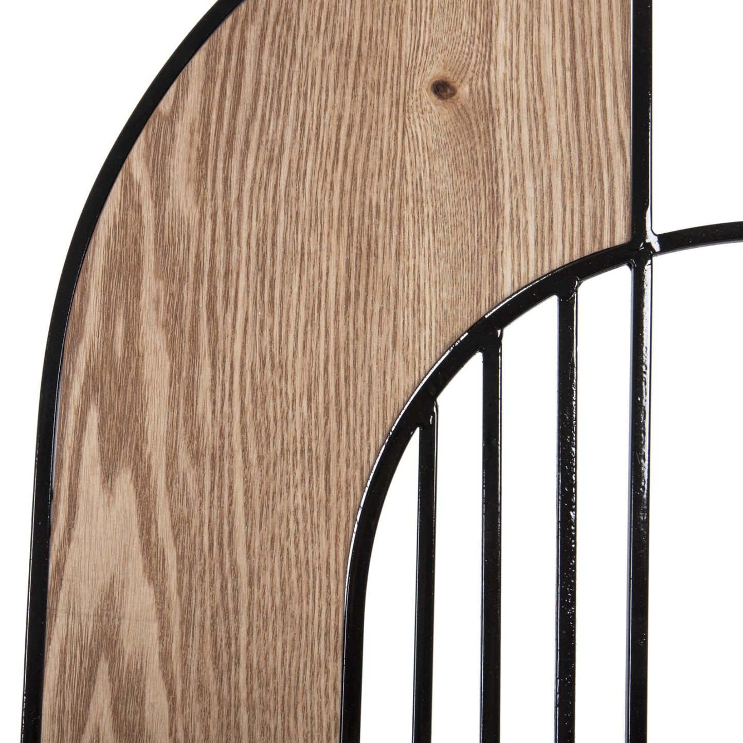 Wall Decoration Hm4218 Natural Wood Color-black Metal 66x100hcm.