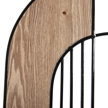 Wall Decoration Hm4218 Natural Wood Color-black Metal 66x100hcm.