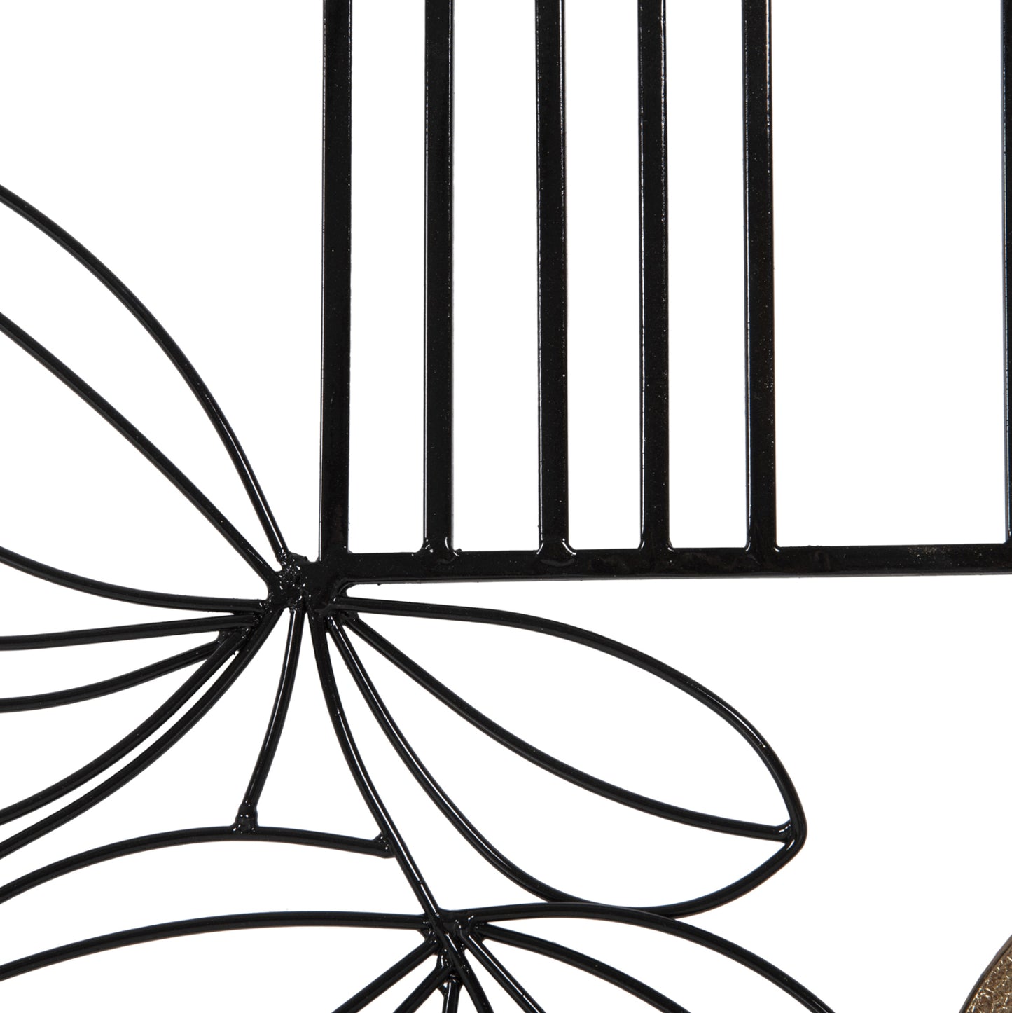 Wall Decoration Hm4218 Natural Wood Color-black Metal 66x100hcm.