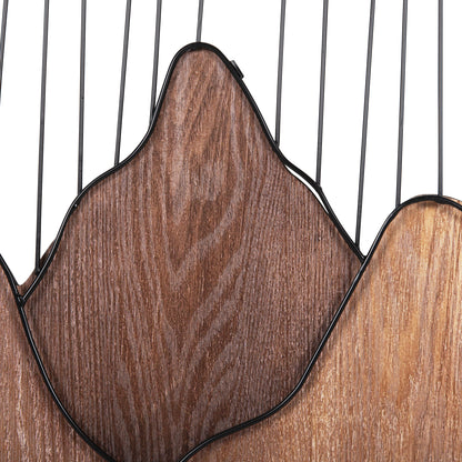 Wall Decoration Hm4220 Natural Wood Colors-black Metal 60x3,5x93hcm.