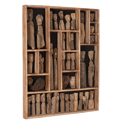 Wall Decoration Myst Hm4275 Frame With Figurines Made Of Driftwood 60x5x80hcm.