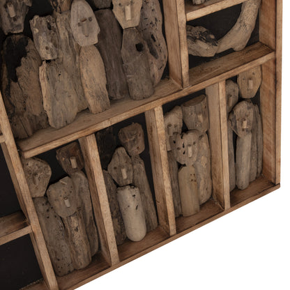 Wall Decoration Myst Hm4281 Frame With Figurines Made Of Driftwood 200x6x120hcm.