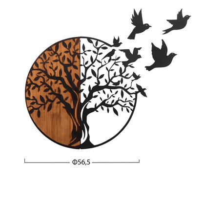 Wall Decoration Illusion Hm4647 Metal-wood 56.5x3(thickness)x56.5hcm.