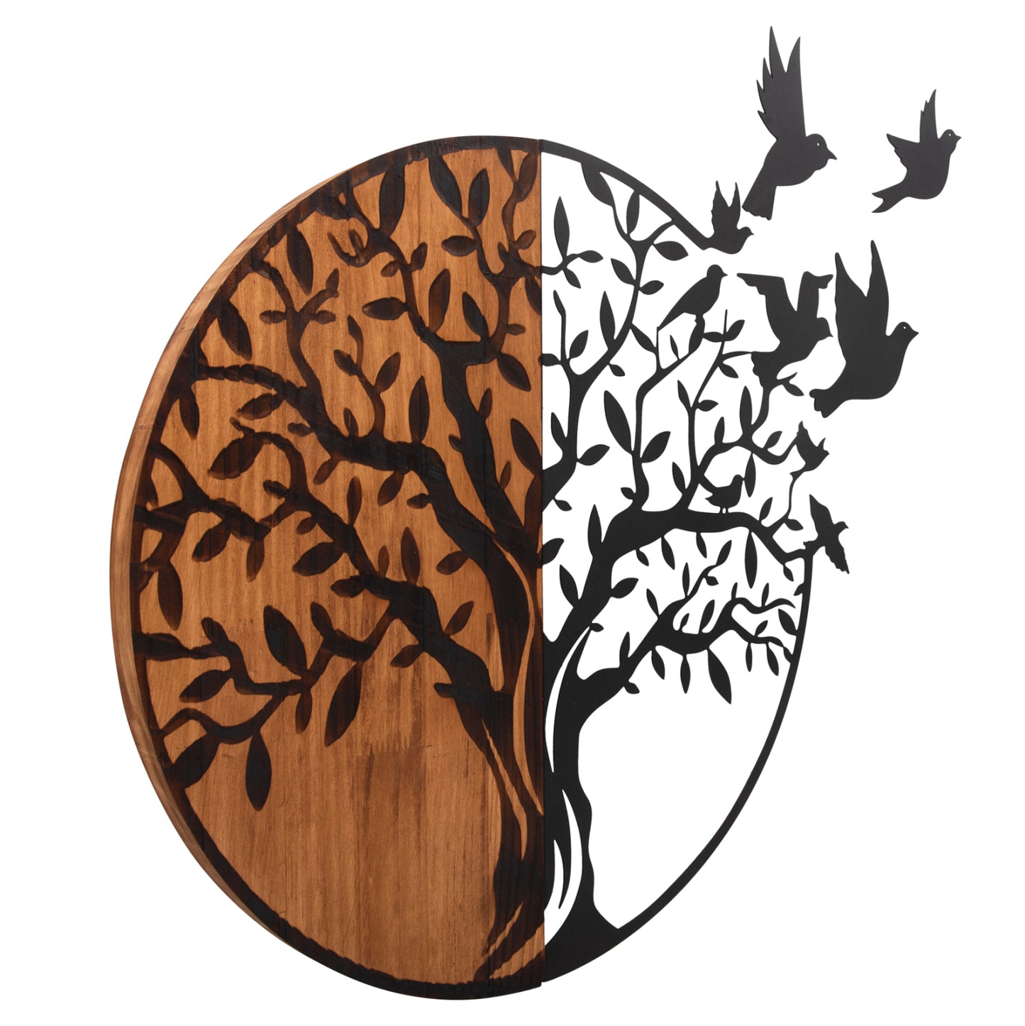 Wall Decoration Illusion Hm4647 Metal-wood 56.5x3(thickness)x56.5hcm.