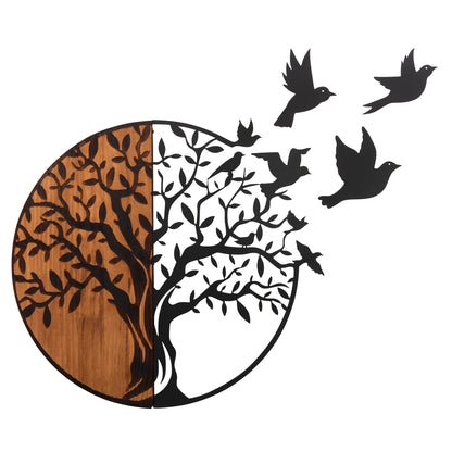 Wall Decoration Illusion Hm4647 Metal-wood 56.5x3(thickness)x56.5hcm.