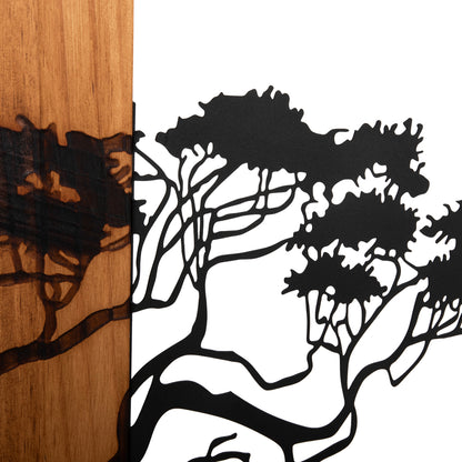 Wall Decoration Tree Figure Hm4648-metal-wood 90x3(thickness)x58hcm.