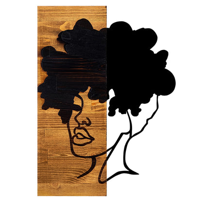 Wall Decoration Woman Figure Hm4750-metal-wood 35x3(thickness)x50hcm.