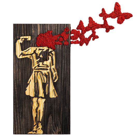 Wall Decoration Girl Figure Hm4755-metal-wood 62x3(thickness)x70hcm.