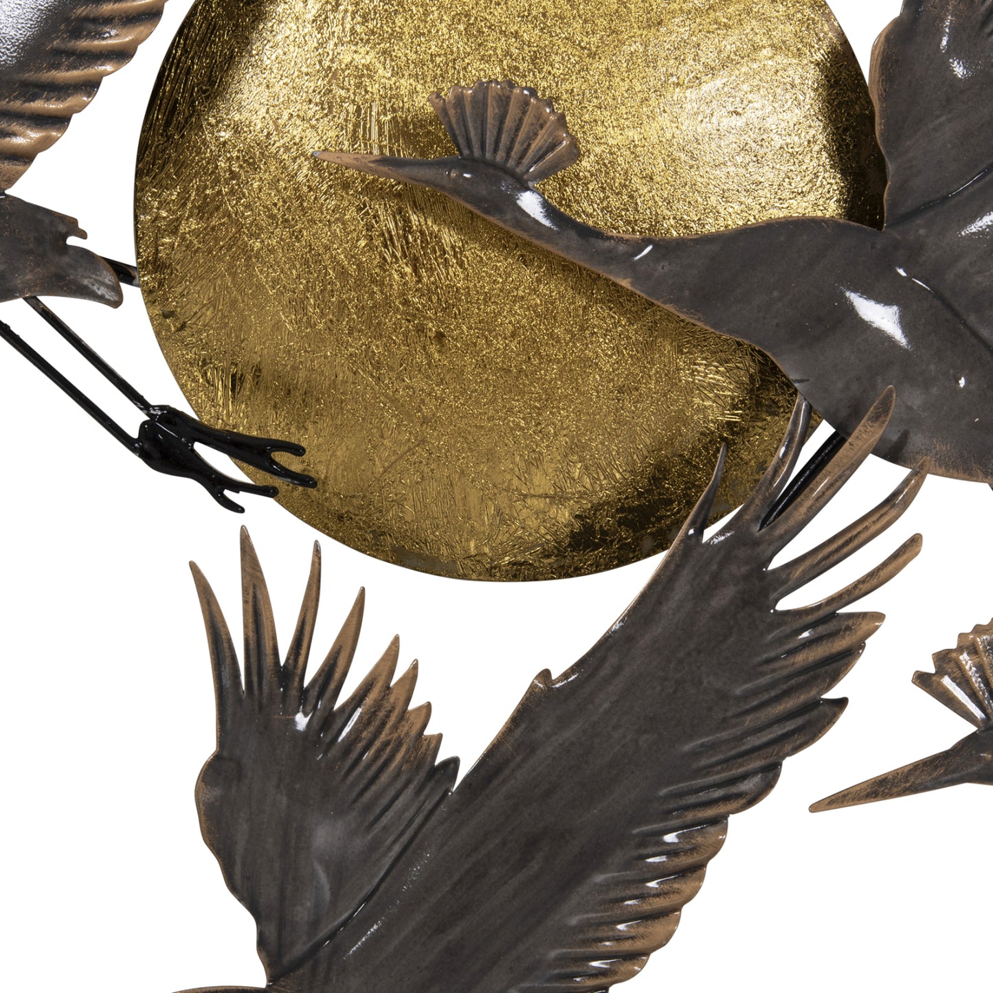 Wall Decor Metallic Hm4208 Birds In Grey-gold 90x46hcm.