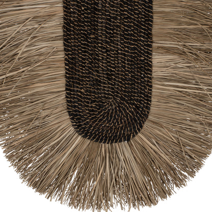 Wall Decor Oval Made Of Grass And Abaca Fibers In Natural Color 60x5x90hcm.hm7795