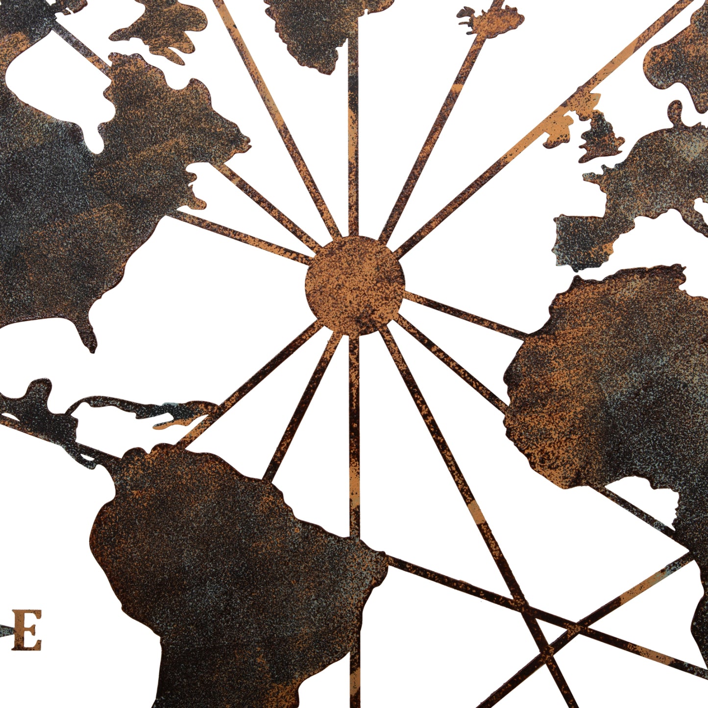 Wall Decoration World Map Hm4656 Bronze Metal 120x0,1x60hcm.