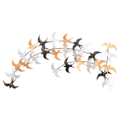 Wall Decoration Birds Hm4655 Metal- Multicolor 131x11(depth)x70hcm.