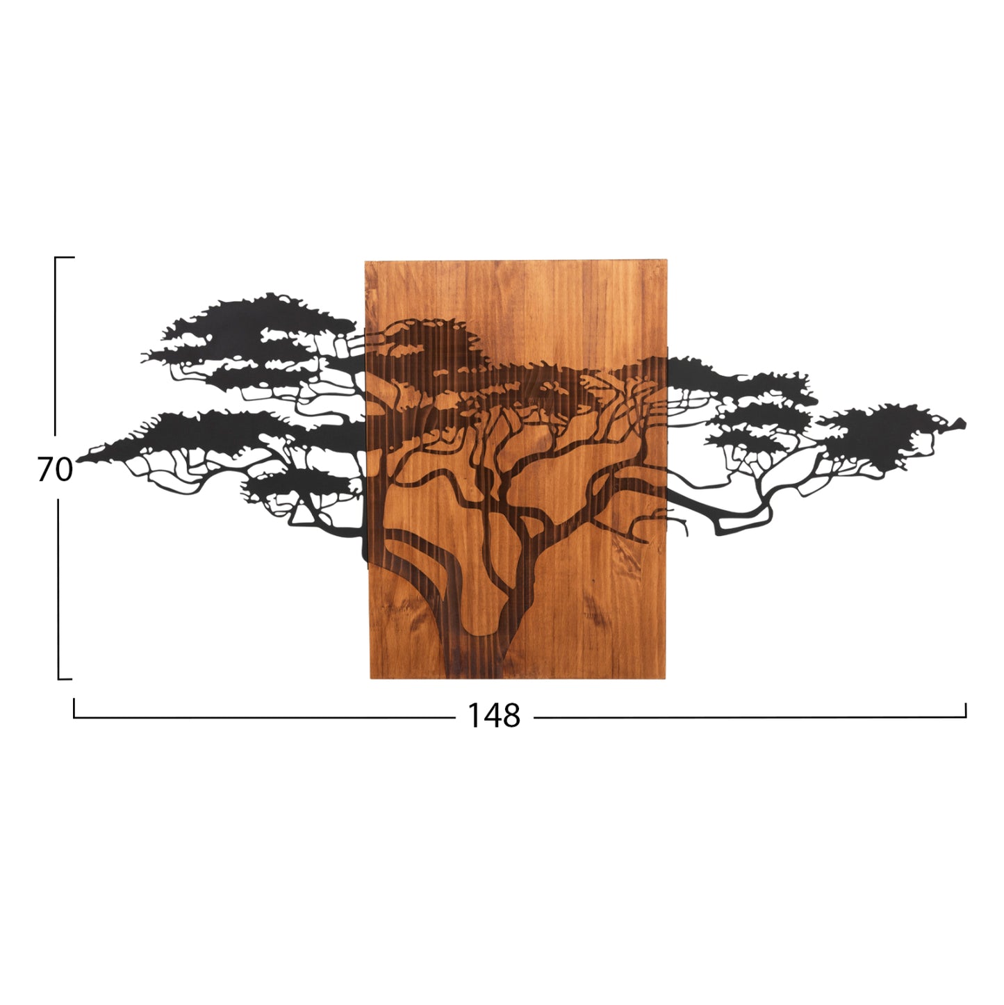 Wall Decoration Tree Figure Hm4653 Metal-wood 148x3x70hcm.