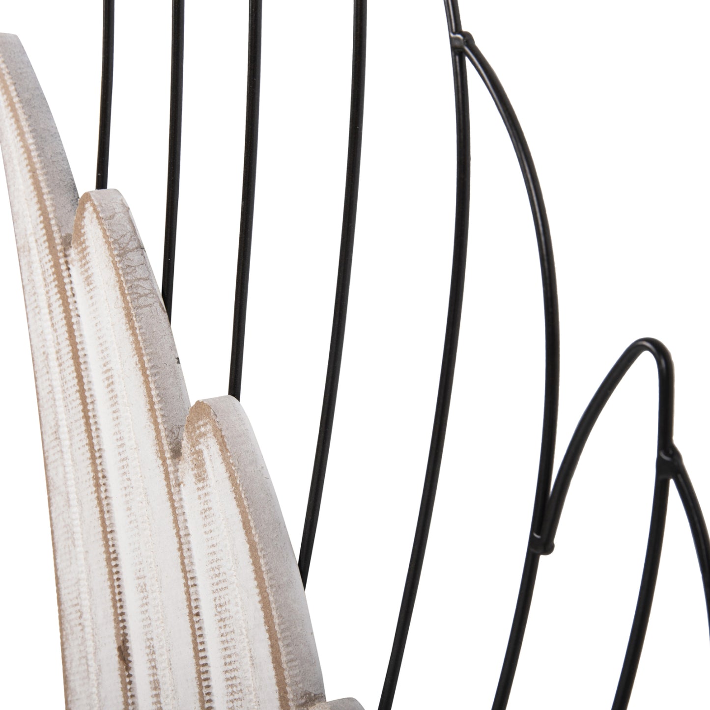 Wall Decoration Wings Hm4223 Mdf In White-black Metal 39x1,5x92hcm.