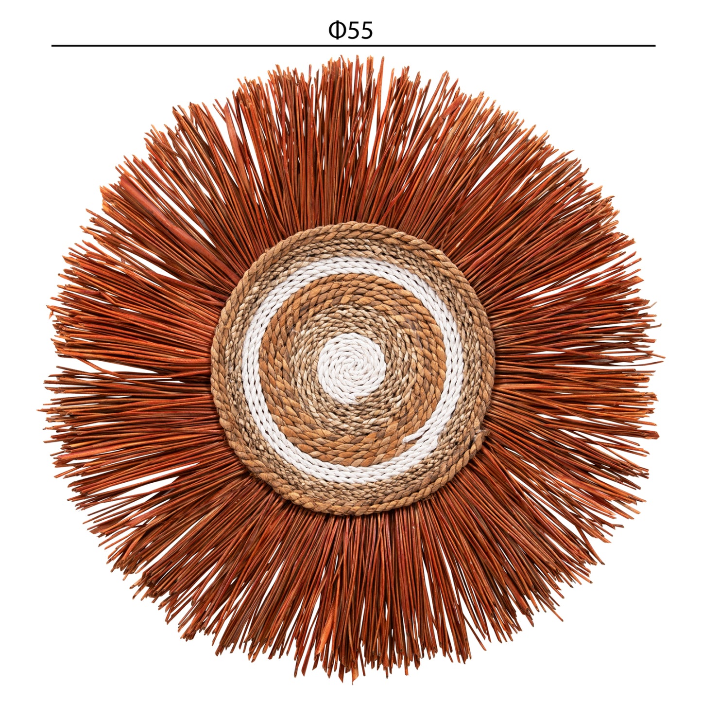 Wall Decor Round Made Of Grass And Banana Bark Fibers 55x3x55hcm.hm7792