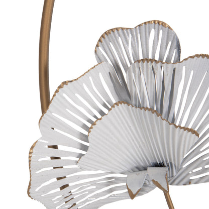 Wall Decoration Round Hm4202 Metal In Gold-black-white Φ60cm
