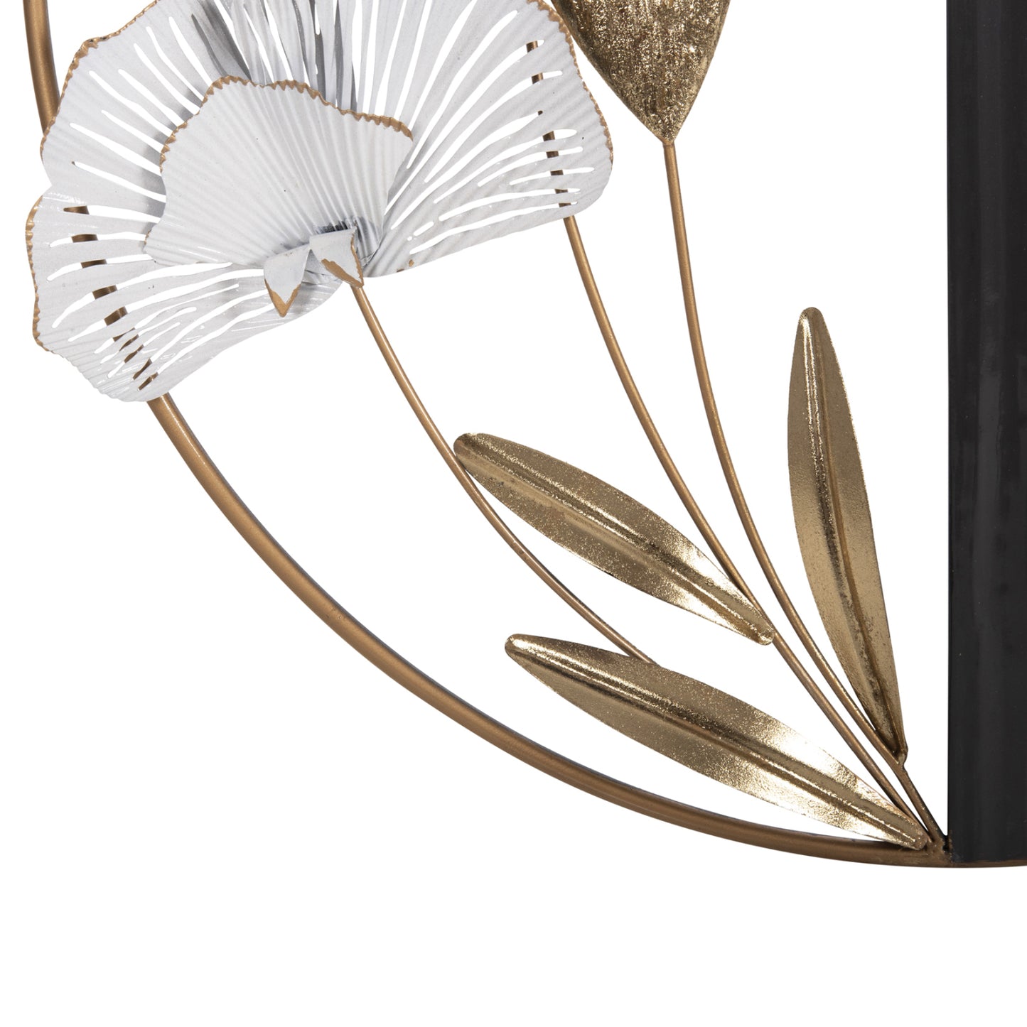 Wall Decoration Round Hm4202 Metal In Gold-black-white Φ60cm