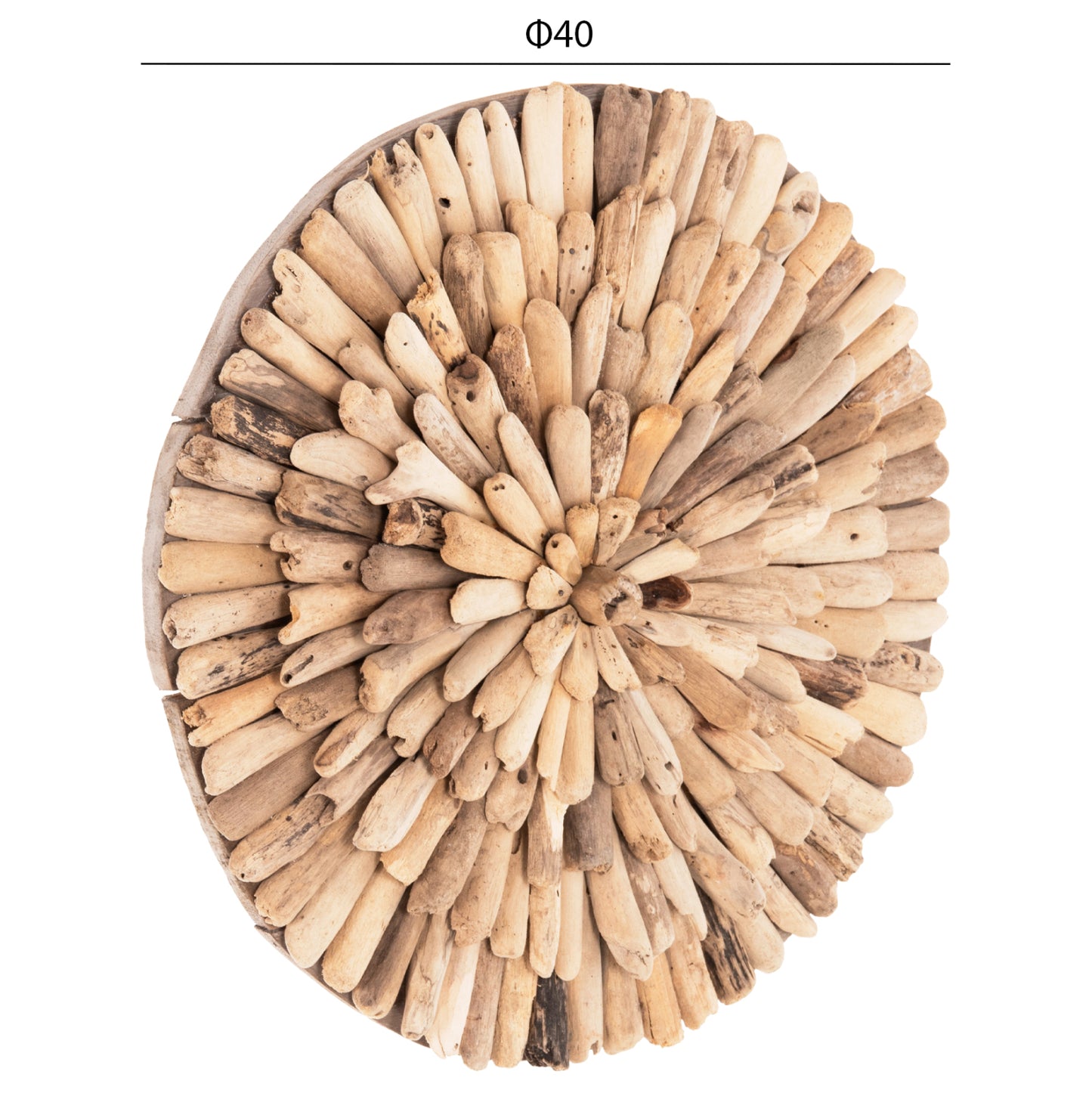 Wall Decoration Round Chiiki Hm4297 Driftwood In Natural Φ40 Cm.