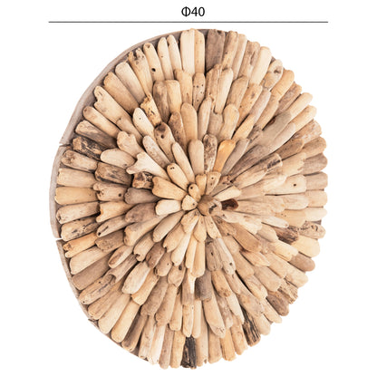 Wall Decoration Round Chiiki Hm4297 Driftwood In Natural Φ40 Cm.