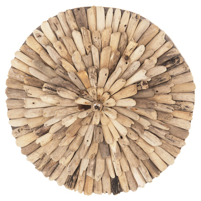 Wall Decoration Round Chiiki Hm4297 Driftwood In Natural Φ40 Cm.