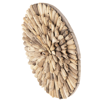 Wall Decoration Round Chiiki Hm4297 Driftwood In Natural Φ40 Cm.