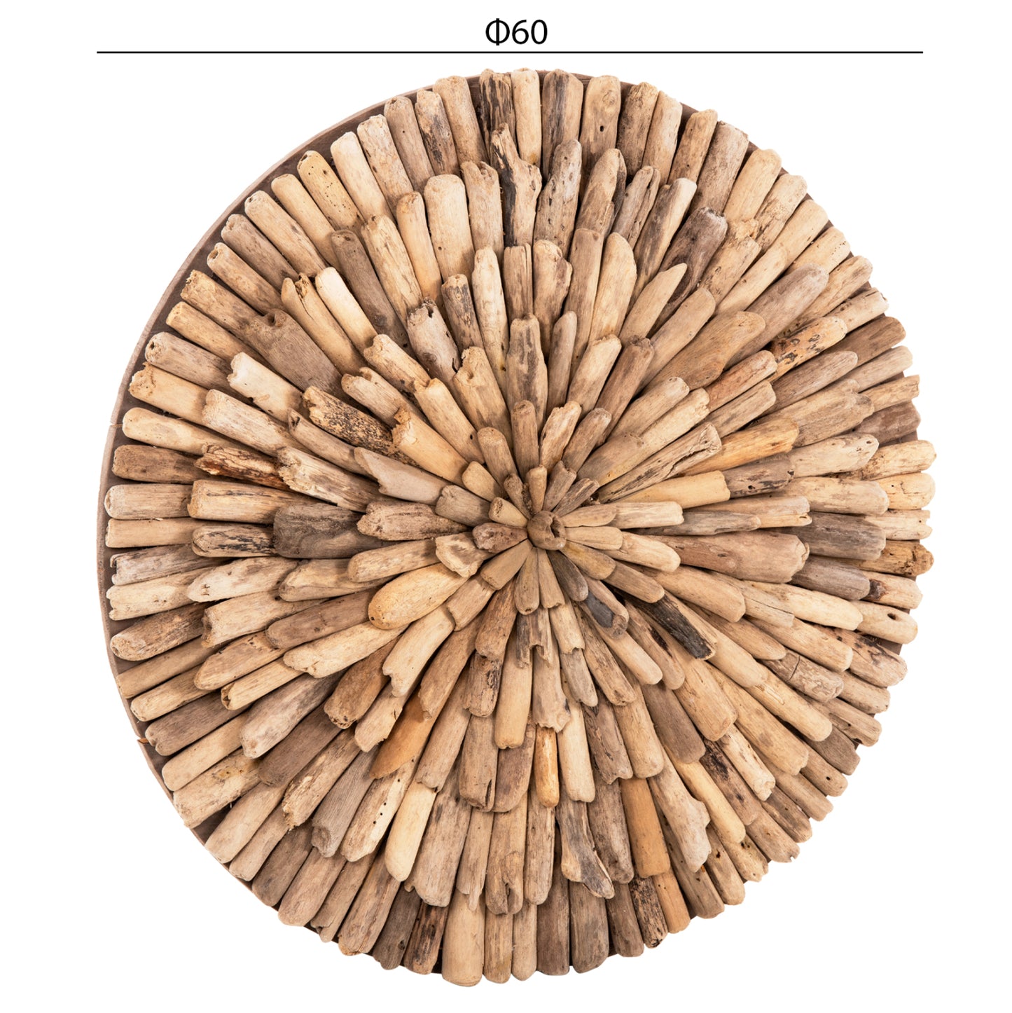 Wall Decoration Round Chiiki Hm4298 Driftwood In Natural Φ60 Cm.