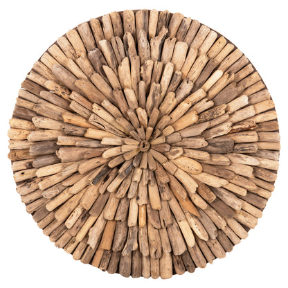 Wall Decoration Round Chiiki Hm4298 Driftwood In Natural Φ60 Cm.
