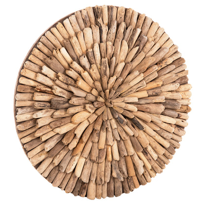 Wall Decoration Round Chiiki Hm4298 Driftwood In Natural Φ60 Cm.
