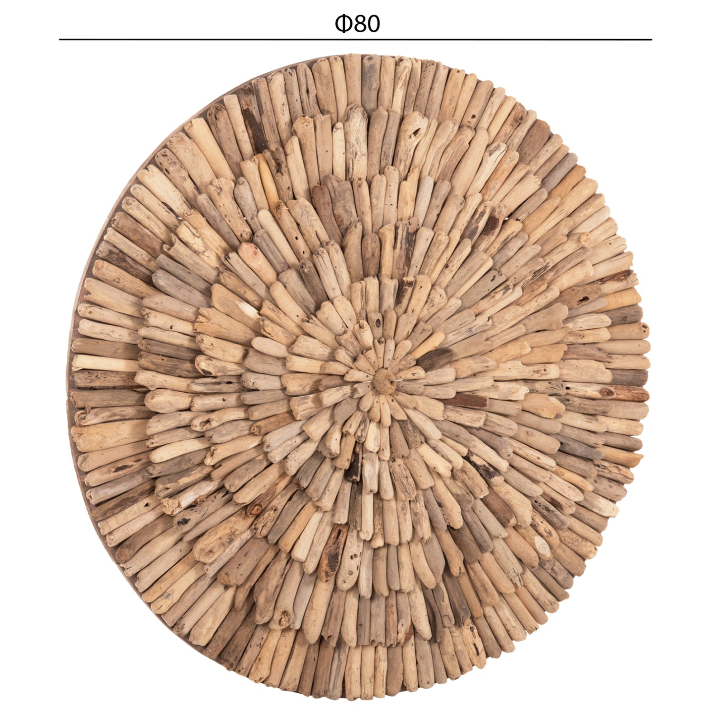 Wall Decoration Round Chiiki Hm4299 Driftwood In Natural Φ80 Cm.