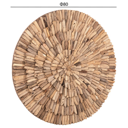 Wall Decoration Round Chiiki Hm4299 Driftwood In Natural Φ80 Cm.