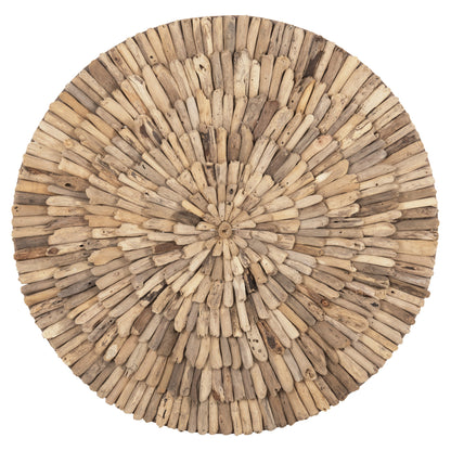 Wall Decoration Round Chiiki Hm4299 Driftwood In Natural Φ80 Cm.