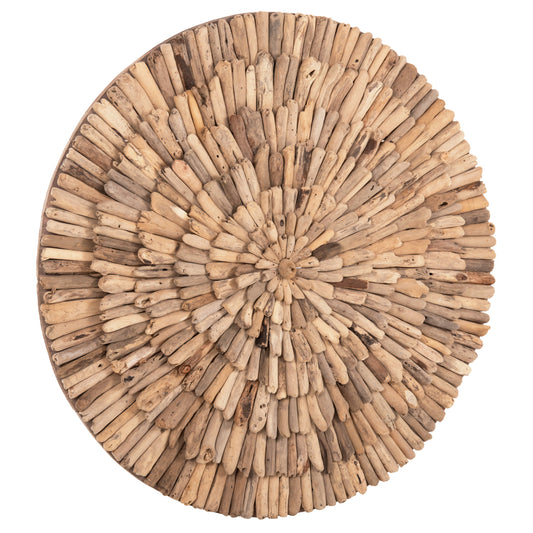Wall Decoration Round Chiiki Hm4299 Driftwood In Natural Φ80 Cm.