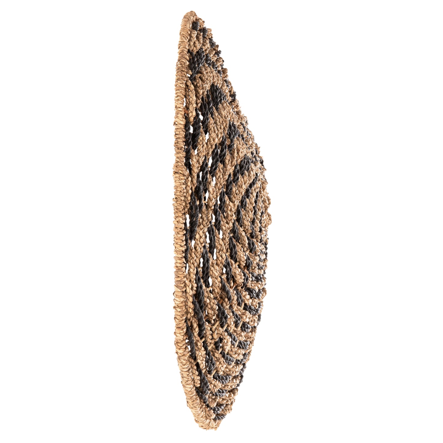 Wall Decor Round Hm7830.02 Spiral Look-seagrass In Black&natural Color Φ61x3cm.