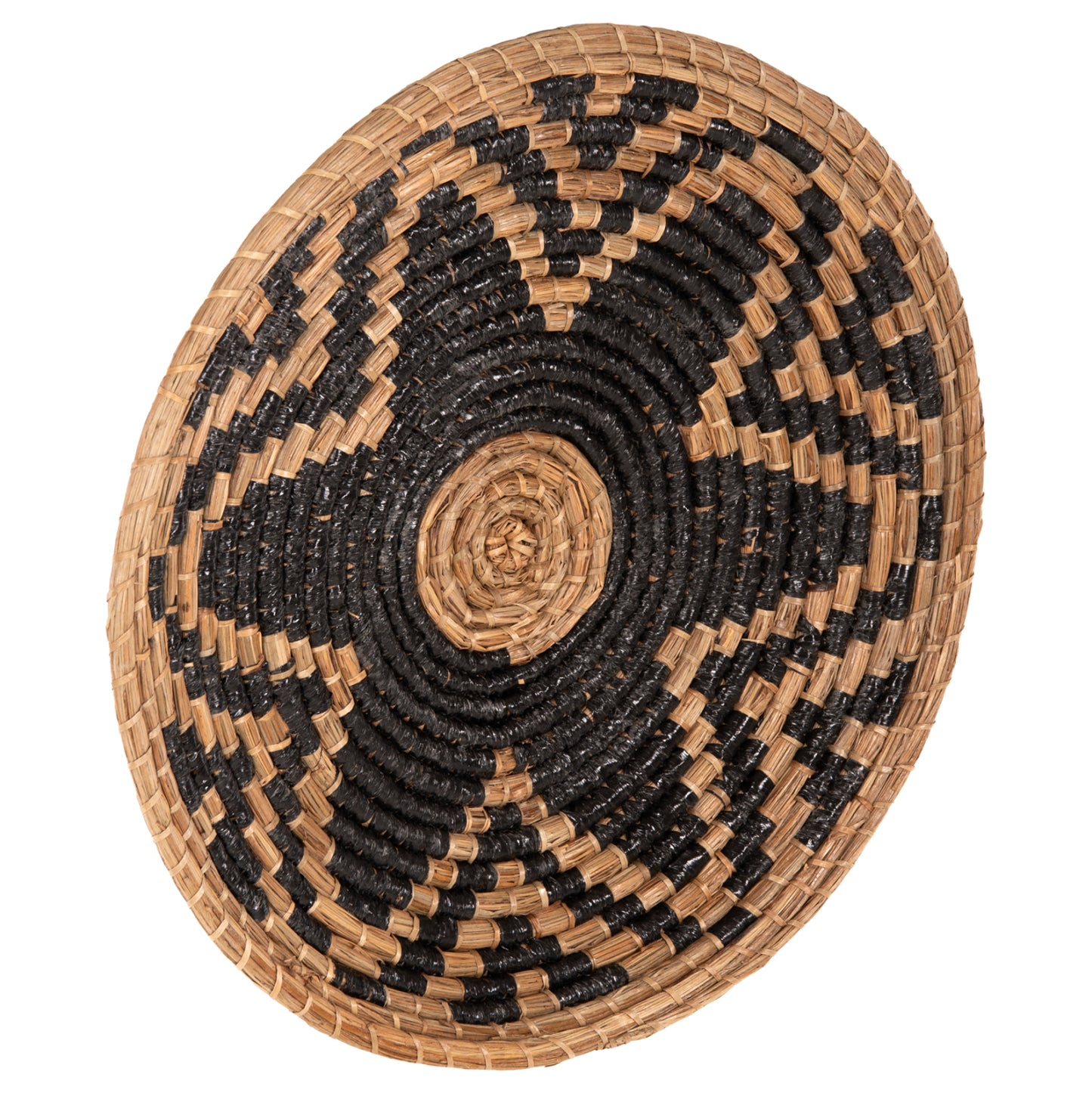 Wall Decor Round Hm7863 Mendong Grass In Natural-black Φ51x6(depth)cm